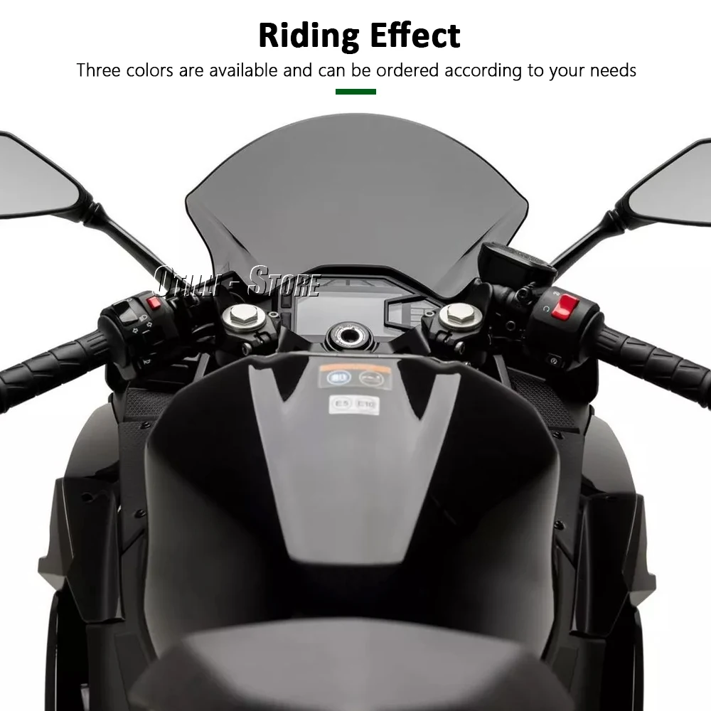 New Front Windshield Double Bubble Windscreen Visor Cover For Kawasaki Ninja 500/500 SE 2024-2026