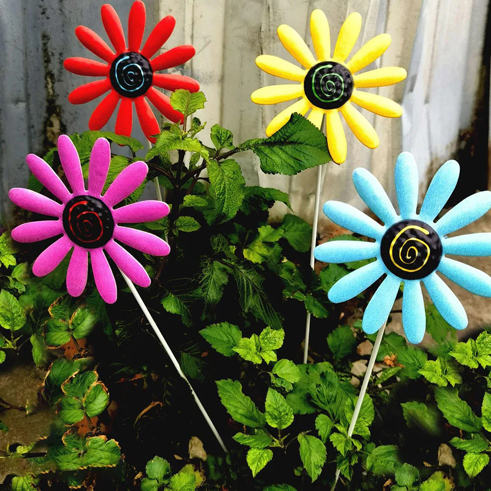 Piquets de fleurs en fer de qualité supérieure, 4 pièces, décoration de jardin, Pot de jardinière d'extérieur, insertion de fleurs réaliste, ornement de paysage en métal