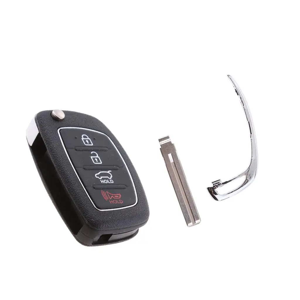 Car 4 Button Key Case Fob Shell Uncut Blade Repair Replacement Parts 35