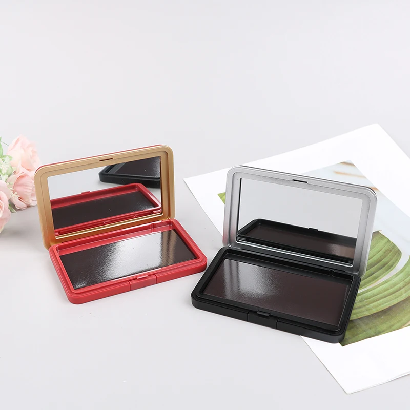 Glitter Makeup Dispensing Box with Mirror 1pcs Matte Black Empty Magnetic Cosmetics Palette Eyeshadow Blusher DIY Makeup Box