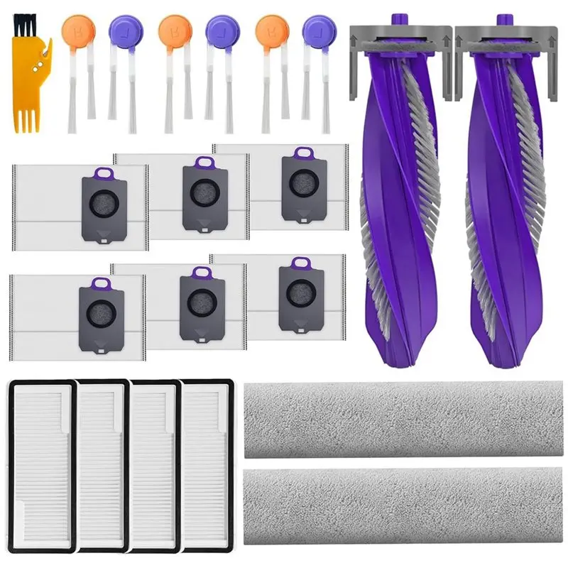 

A69T Vacuum Cleaner Accessories 21PCS Replacement Parts For Narwal Flow Roller Side Brush Track Mop Cloth Filters Dust Bag