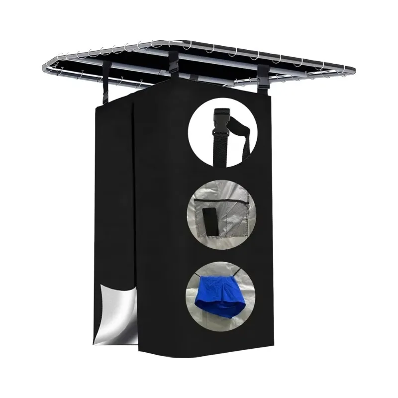 

Portable Double Layer Four-Season 420D Bimini Top Privacy Curtain Waterproof Shower Tent Built-in Mesh Bag for Changing Room