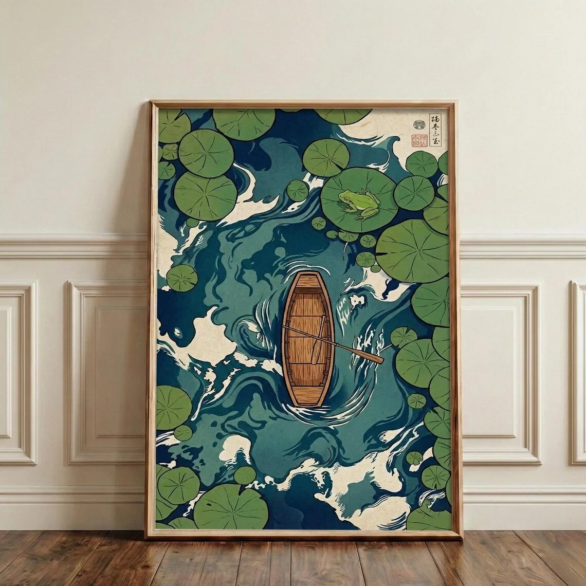 Boat Wall Print Decor - Nature-Inspired Vibe, Perfect for Living Rooms, Bedrooms, or Japandi/Bohemian-Themed Interiors.