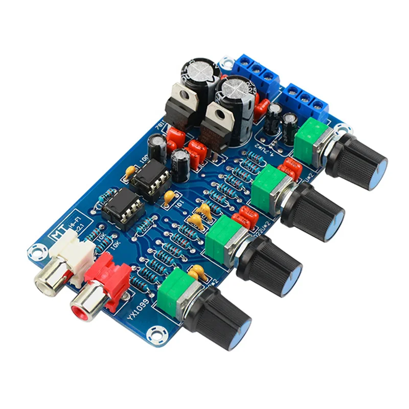 Y22A-مضخم الصوت NE5532 Preamp المضخم التحكم في مستوى الصوت اللوحة النهائية ثلاثة أضعاف المدى المتوسط باس EQ لتقوم بها بنفسك المزدوج التيار المتناوب 12 فولت-18 فولت