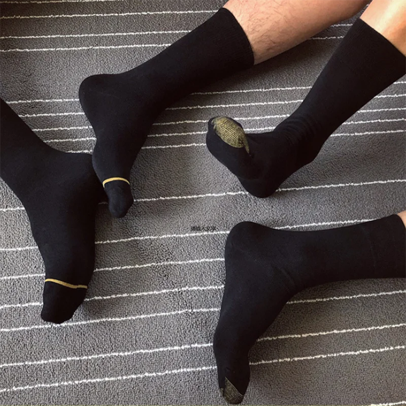 CLEVER-MENMODE Sexy Men\'s Stockings Cotton Breathable Formal Socks Business Set Men\'s Stripe Tie Socks Clothing