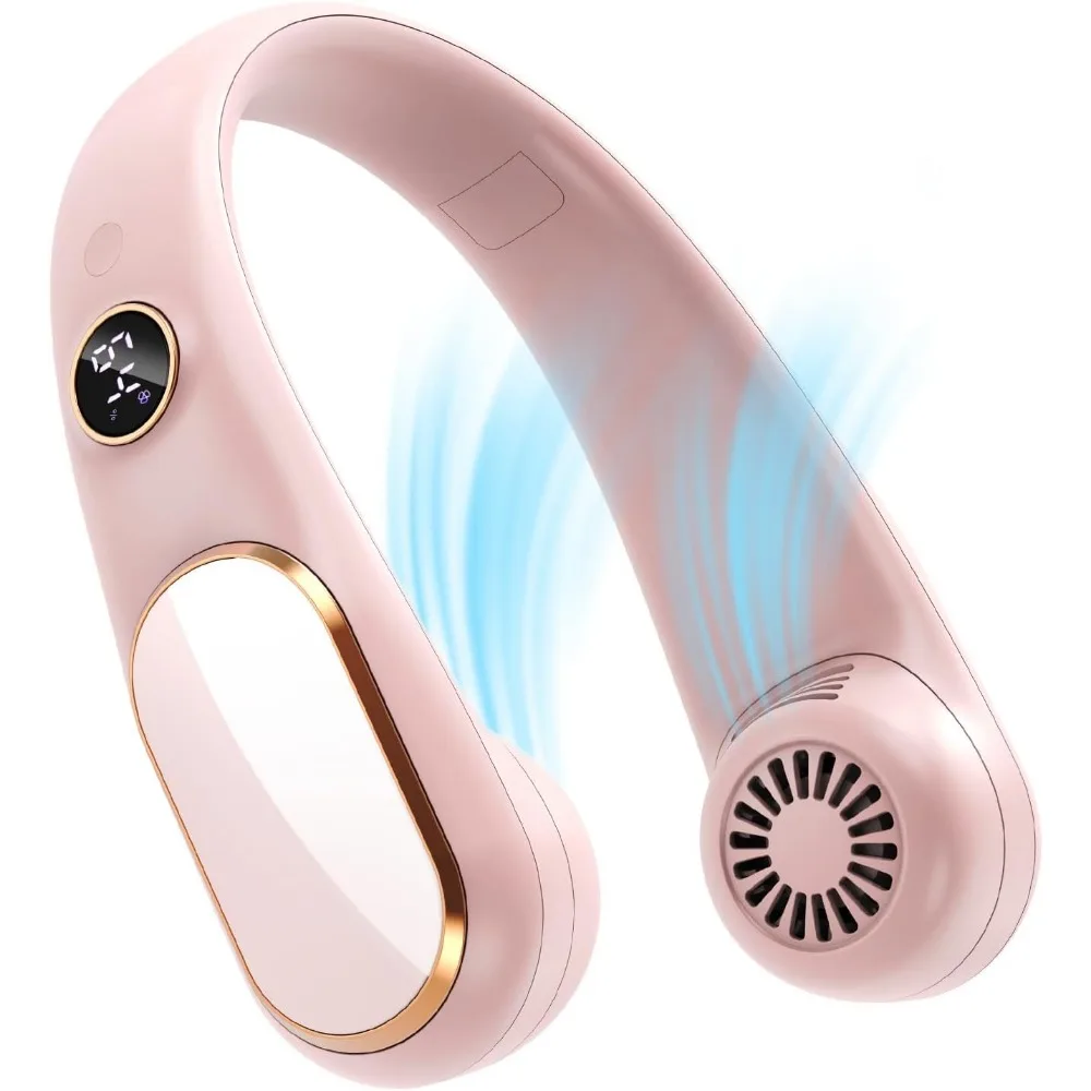 

Rechargeable Neck Fan 5 Speeds Portable Hands Free Bladeless Adjustable 4 12 Hours Cooling for Travel Outdoor Indoor