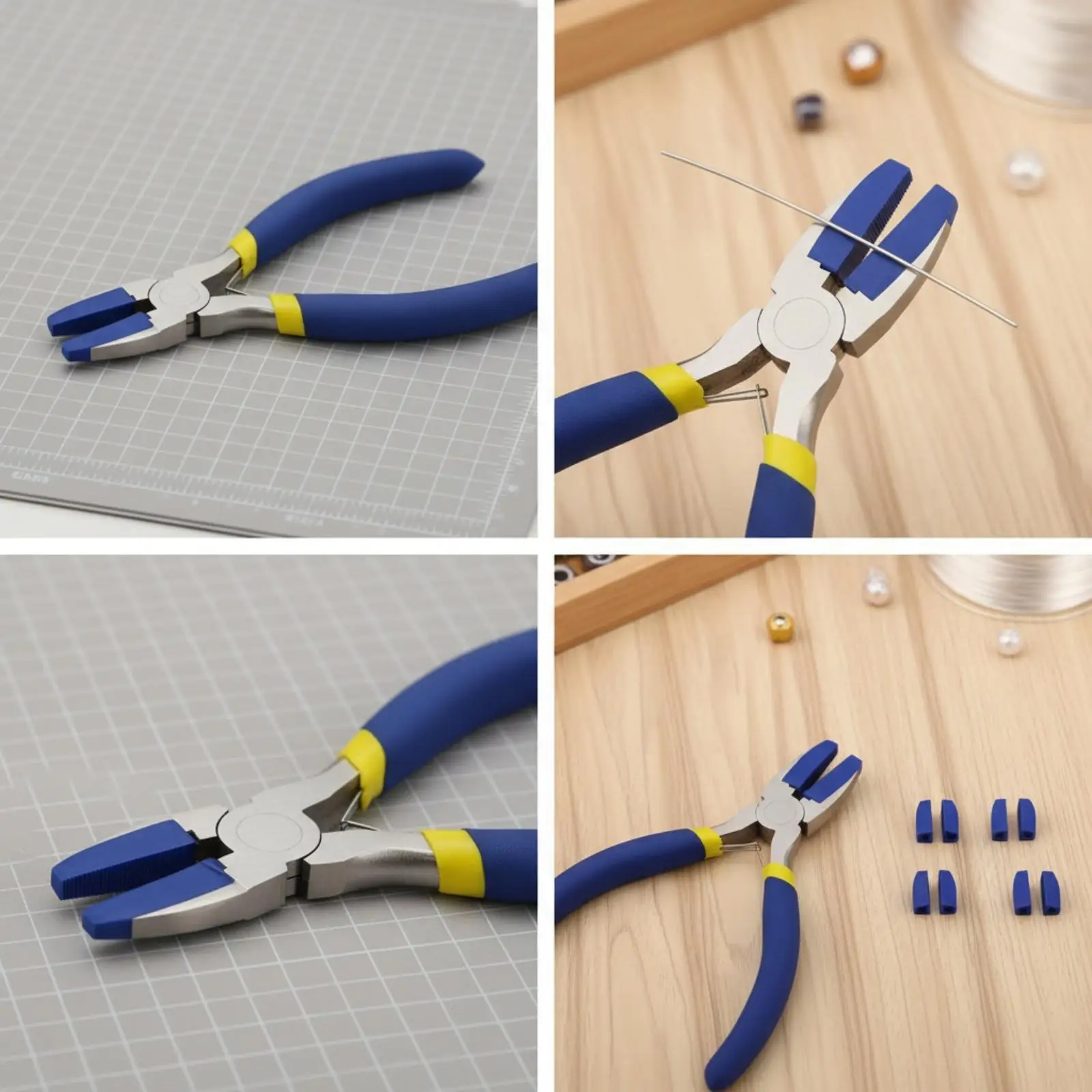 Precision Nylon Jaw Pliers for Jewelry Repair Flat Nose Wire Bending Hand Tool Non Scratch Coated Grip for Fine Craft Work