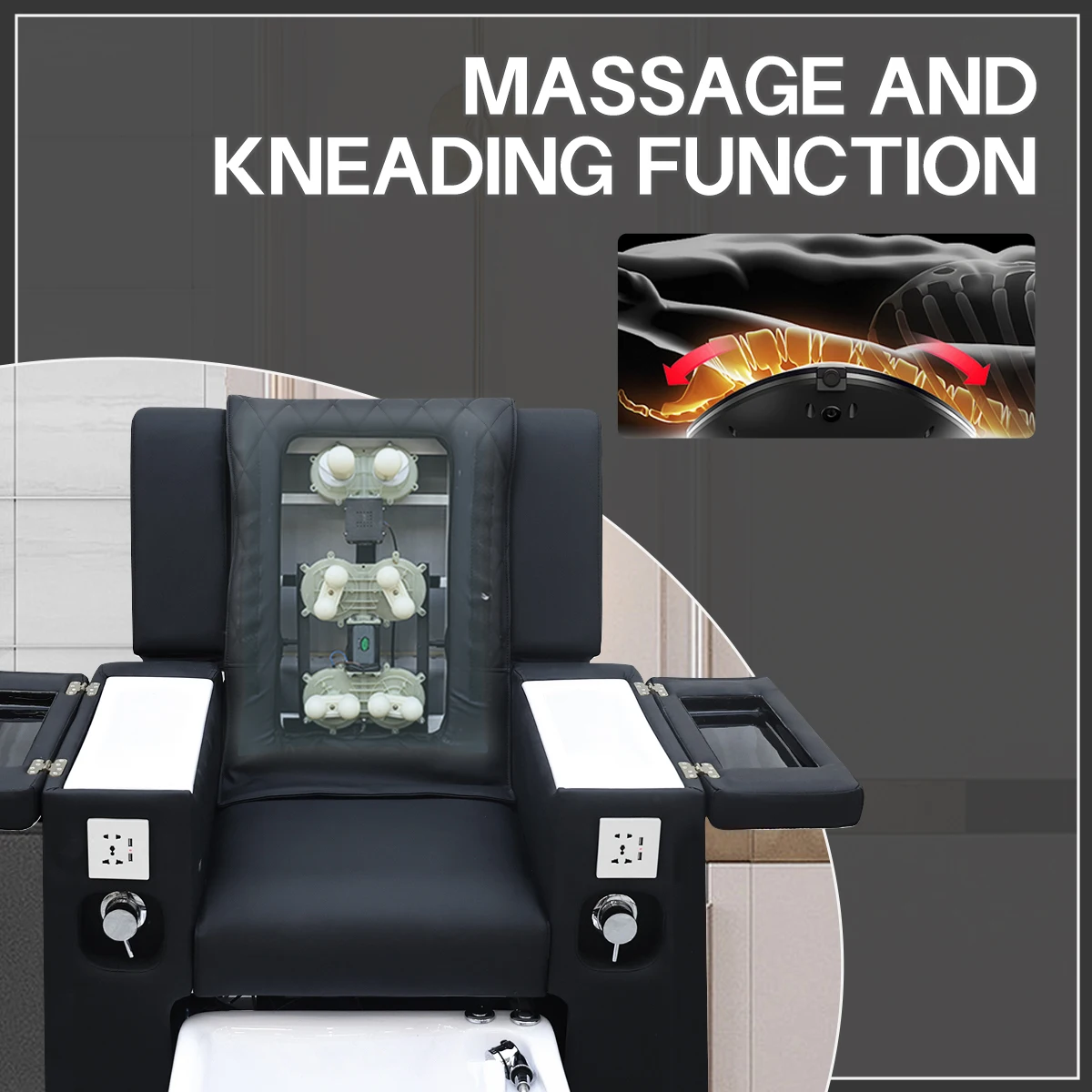 أثاث سبا فاخر العرش متوسط الظهر تدليك سبا القدم مانيكير باديكير كراسي تدليك لصالون الأظافر