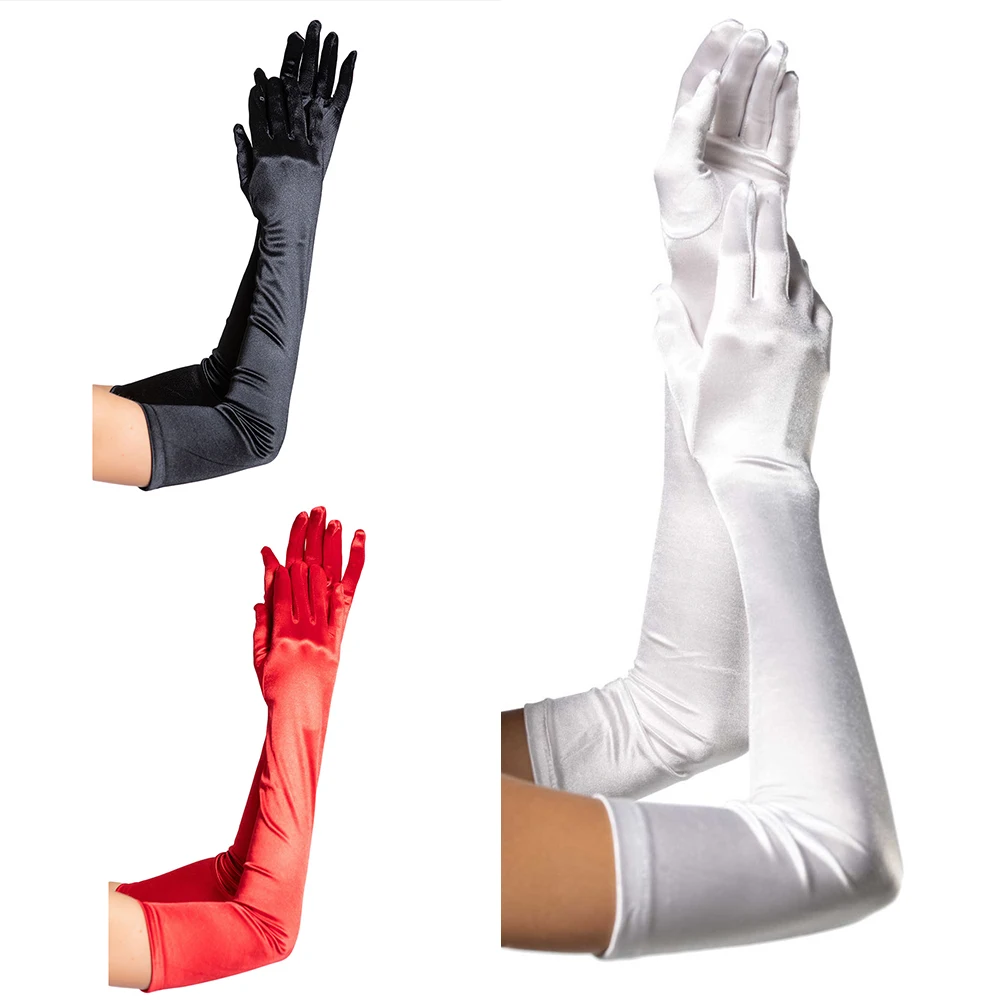 

Costume Gloves Long Satin Gloves For Prom Black Elegant Gloves For Wedding And Prom Cosplay Essential Accessory Exquisite Design