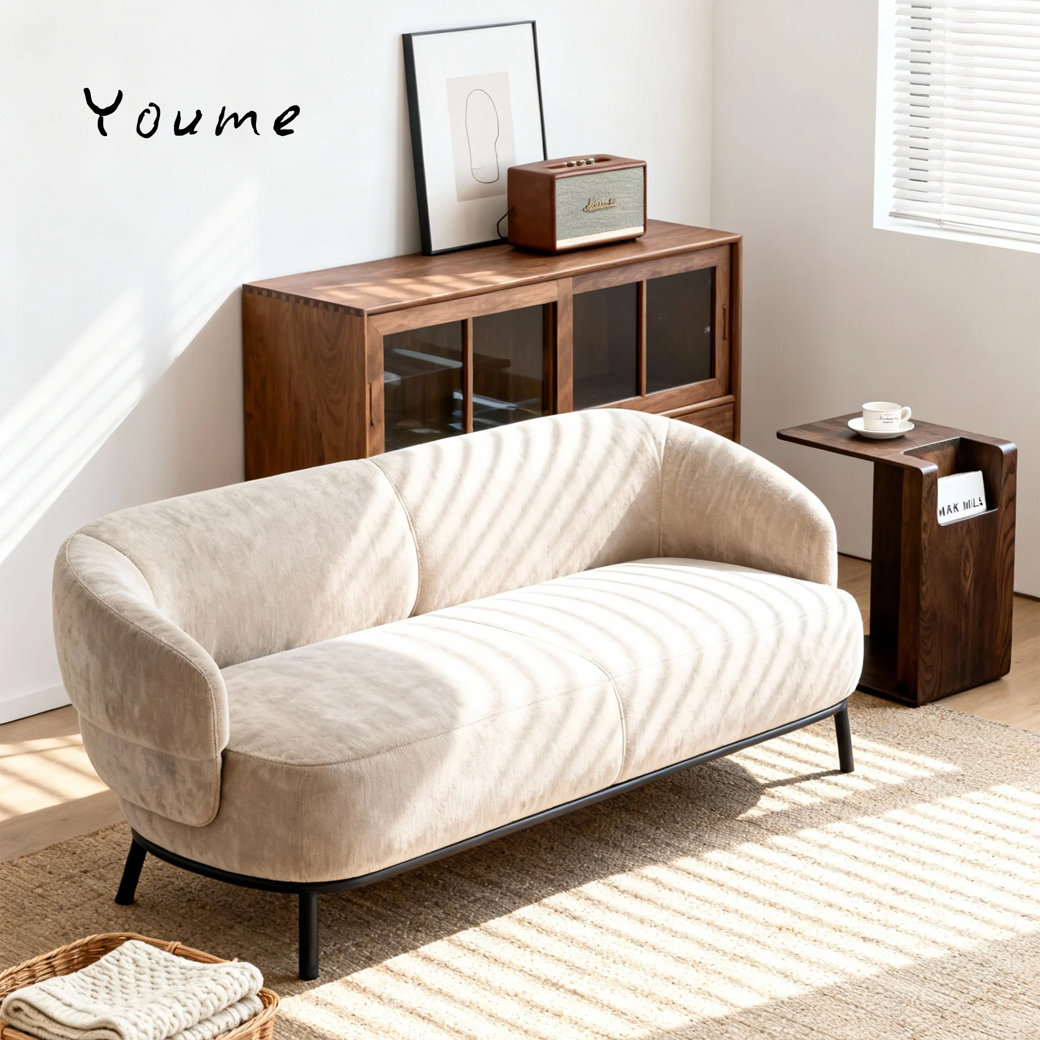 HYS Nordic simple modern fabric sofa fashion light luxury creative hotel clubhouse exhibition hall reception sofa