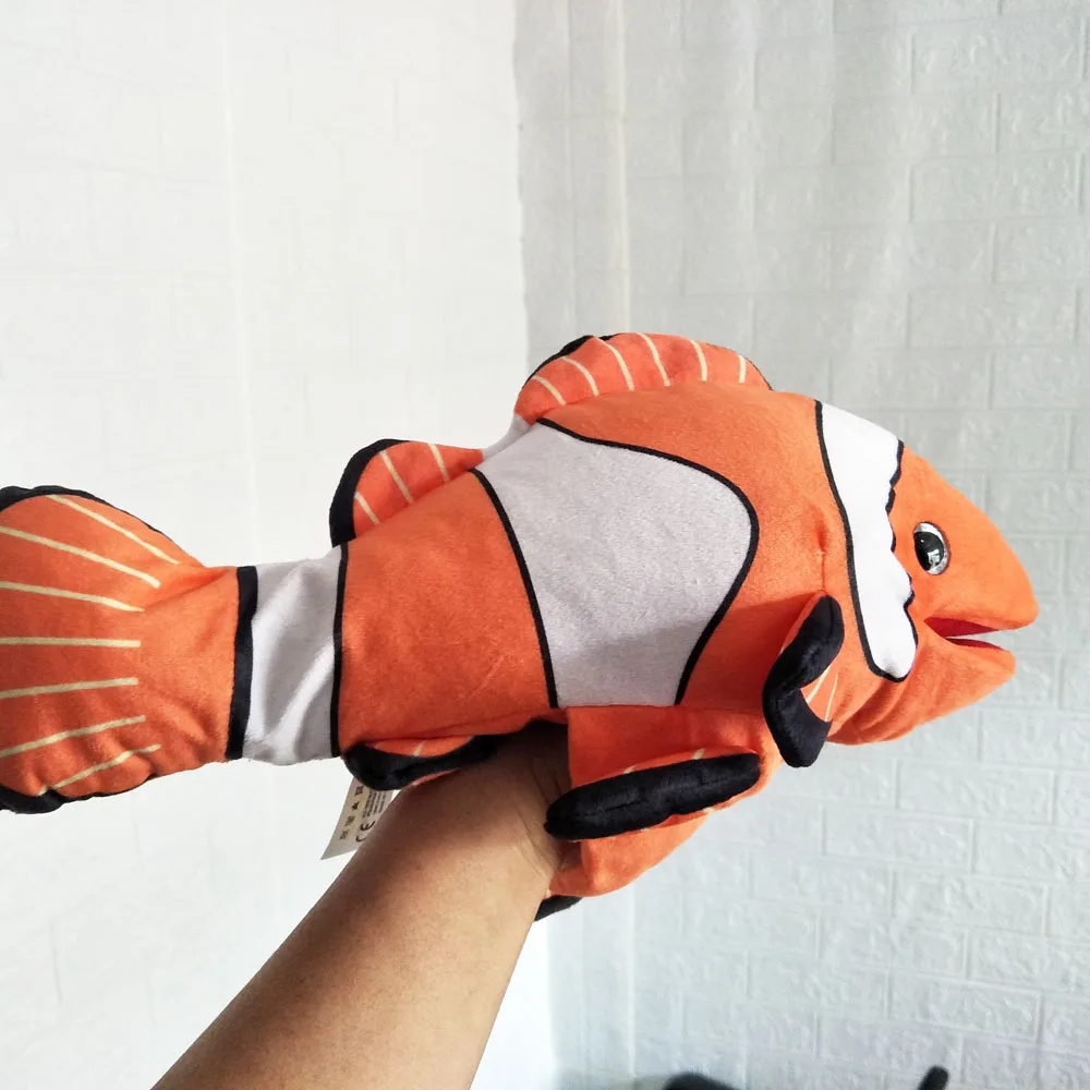 Hand Puppet Fish Clownfish With Open Mouth Stuffed Plush Toy