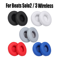 Replacement Ear Cushion Earpads For Solo 2 3 Wireless Ear Pads Earbuds For Beats Solo3 Wireless Headphone Earpads Black printing