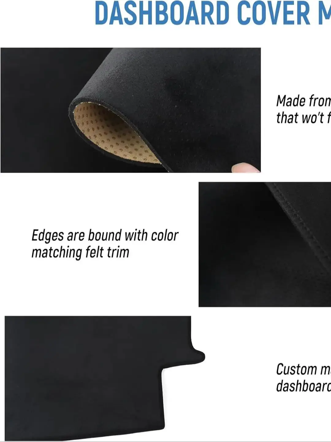 حصيرة غطاء لوحة القيادة لمازدا 2023-2025 2026 CX-50 CX50 ملحقات (مع HUD) مادة الفانيلا السوداء المضادة للانزلاق غطاء داش حصيرة