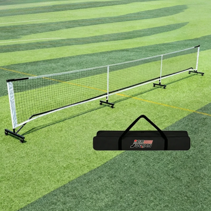 8-Wheel Adjustable Height Portable Pickleball Net, Training Practice Net Set with Wheeled Case, Sturdy Durable Scratch-Resistant
