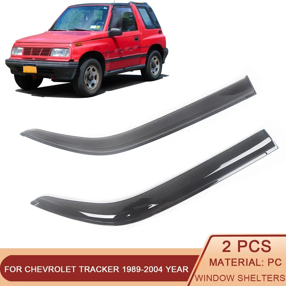 For Chevrolet Tracker 1989-2004 Auto Black Tinted Car Side Window Visor Guard Vent Awnings Shelters Rain Guard Door Ventvisor