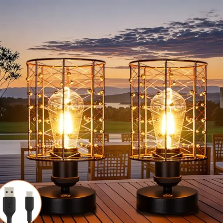 

Cordl Rechargeable Outdoor Table Lamps, Battery Operated Table Lamp with Stepl Dimmable Table Lights, Outdoor Lamps for Patio,