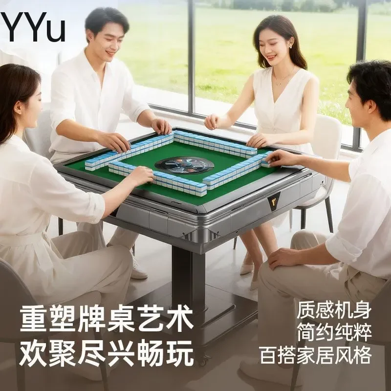 for Automatic Mahjong Table Foldable Heating Silent 4 Player Electric Mahjong Machine Dining Table Dual Purpose Home