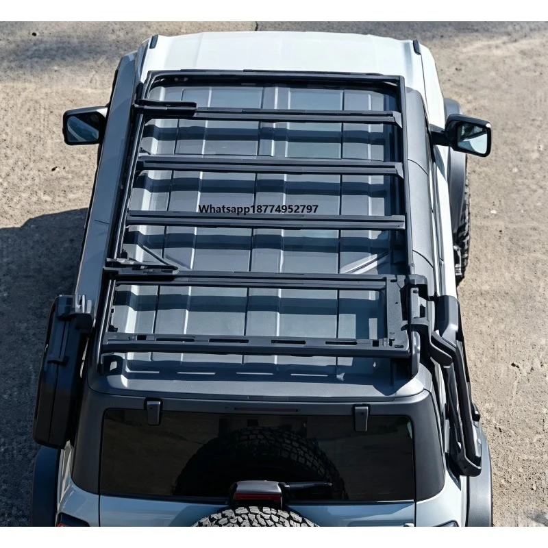 New Arrival Black Powder Coated Aluminum Alloy Cargo Rack for  Bronco 4x4 Off Road Camping
