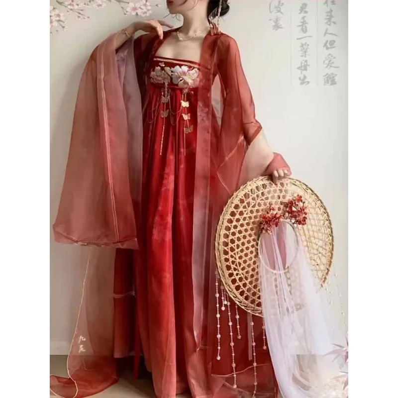 Oversized  Hanfu Dress Women Large Size 10XL Chinese Tang Dynasty Red Hanfu Halloween Cosplay Costume Party Outfit Plus Size 8XL - view 2