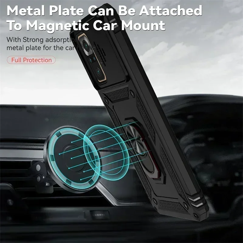 For Xiaomi Redmi Note 10 10S Case Car Holder Ring Phone Case For Redmi Note 10 Pro Max Note10 S Slide Camera Armor Back Cover image 5