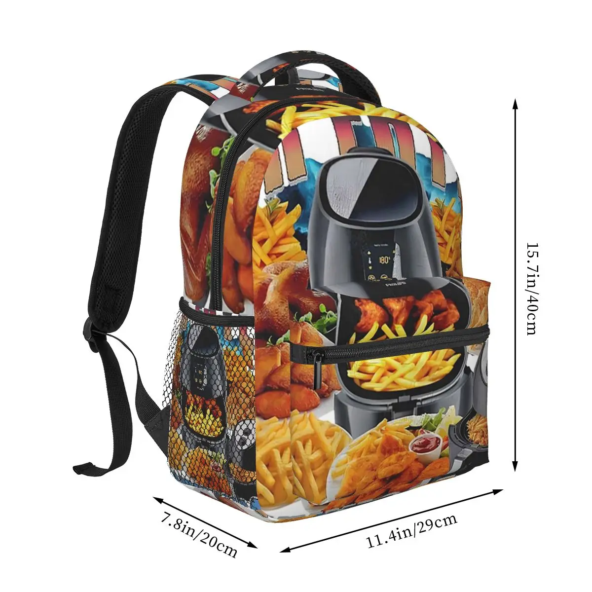 Air Fryer Enthusiast Cooking Meme Backpack Student Boys Girls BookBag Children School Bag Laptop Shoulder Bags for Men Women