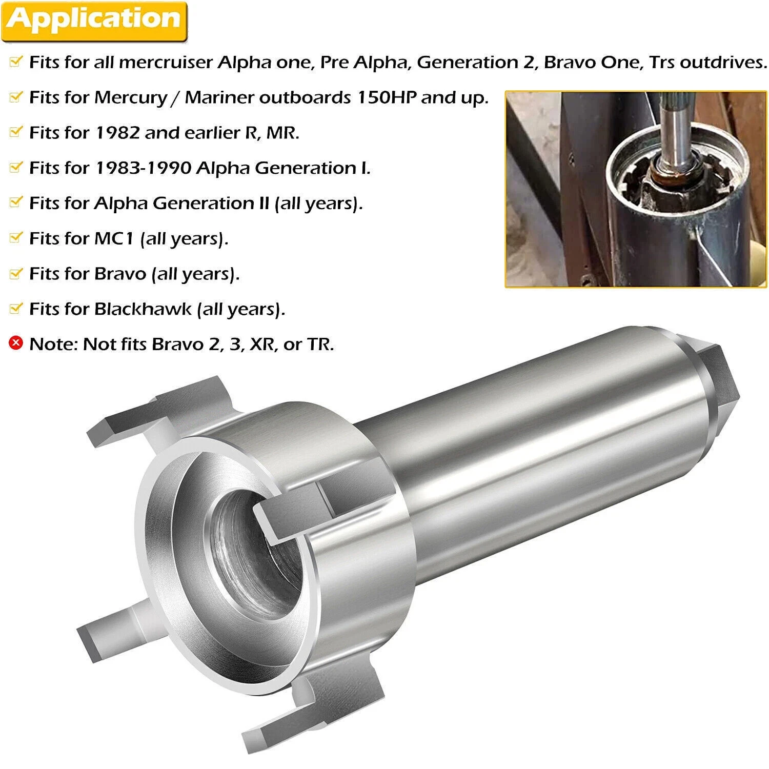 983-115 / YB-34447 YB34447 Thread Chaser/Nut Removal Tool fit for For Yamaha 101MM Gear Housings, TZ983115