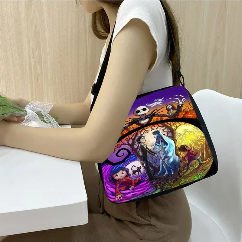 Disney The Nightmare Before Christmas Crossbody Bag for Women Jack Cartoon Large Capacity Shoulder Bags Trendy Underarm Bag Gift