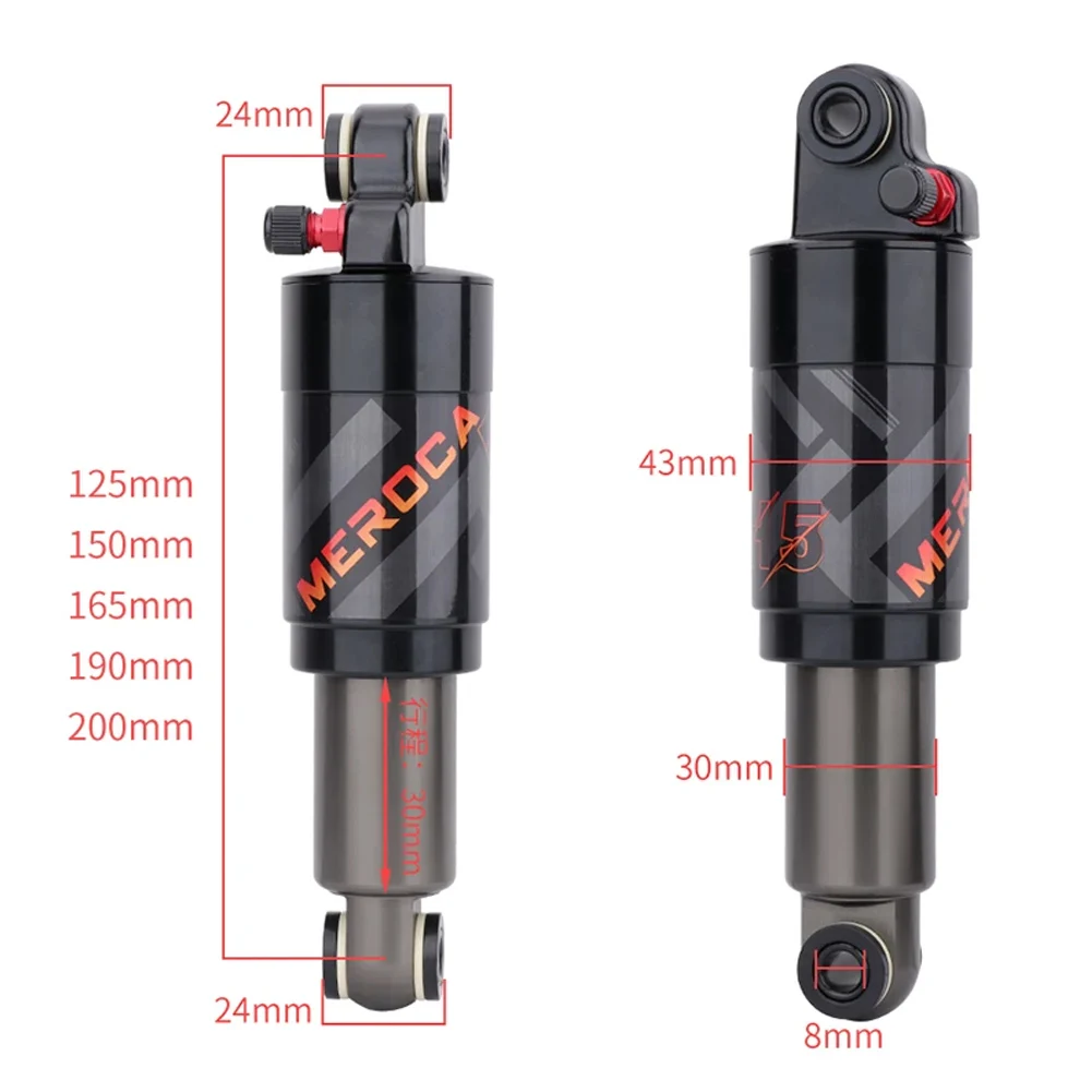 

High Quality Shock Lockout Air Rear Srew Shock Absorber 100PSI 125/150/165/190/200mm Bicycle Folding Mountain Bikes