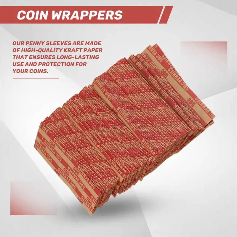 100 Piece Penny Coin Wrappers Penny Sleeves Flat As Shown Paper Penny Rolls Wrappers