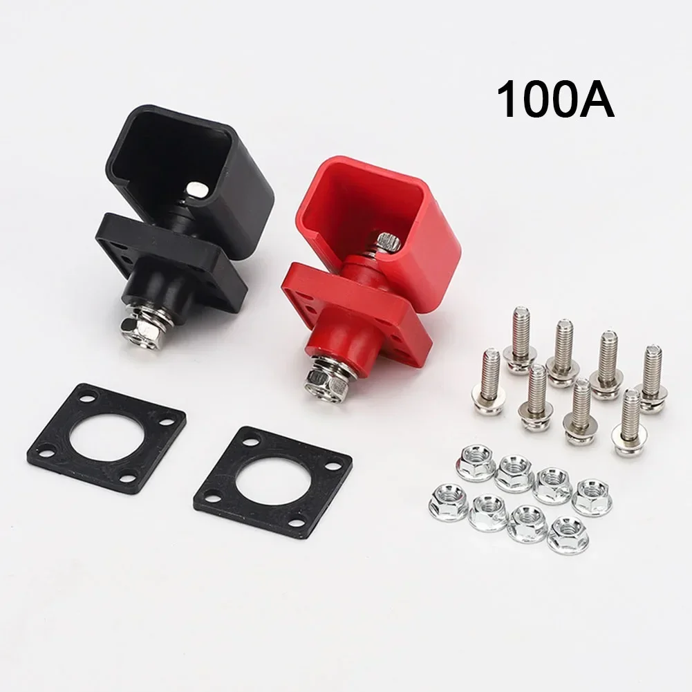 1Pair 100A-200A High Current Energy Storage Battery Terminals Connector Terminal Block Set Electrical Electrician Appliance Part