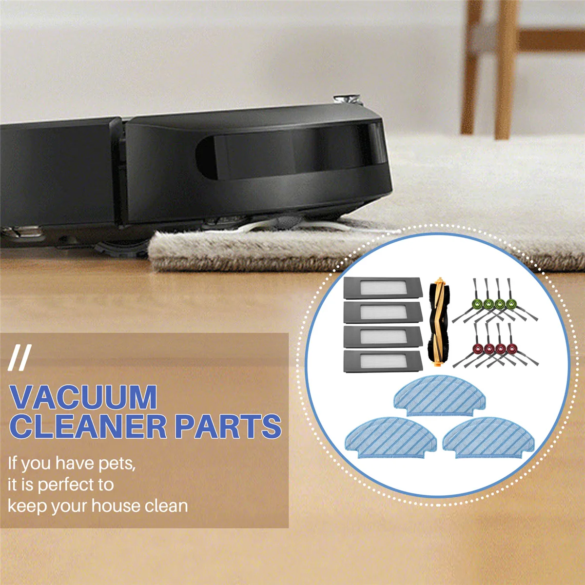 掃除用の布とフィルターアクセサリーのセット,掃除機用のスペアパーツ,ecovacs deebot n8 proおよびn8 pro,掃除機ロボット用