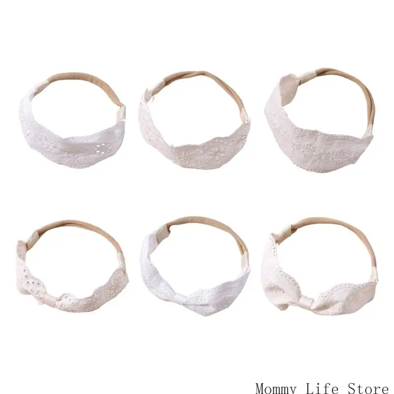 

Delicate Embroidered Infant Headband White Lace Design Comfortable Hair Ornament