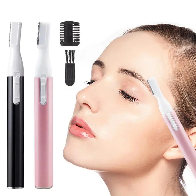 Pen Detail Trimmer Painless Eyebrow Razor Battery-Operated Pen Trimmer Detailer For Hygienic Grooming Easy Cleaning