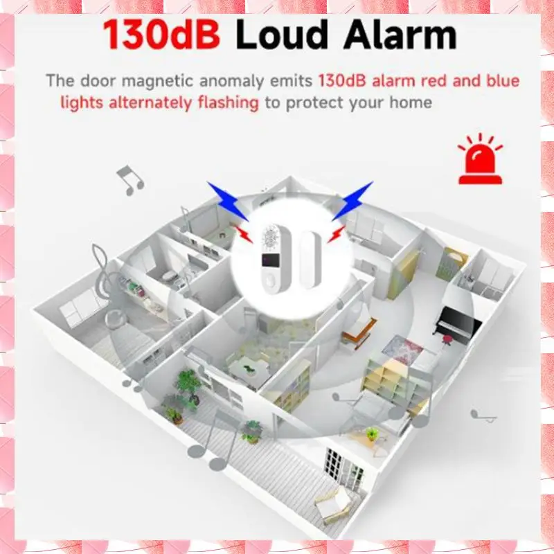 JAJA Wireless Home Door Window Sensor Burglar Security Alarms System Opening Magnetic Door Sensor 130Db Security Alarms