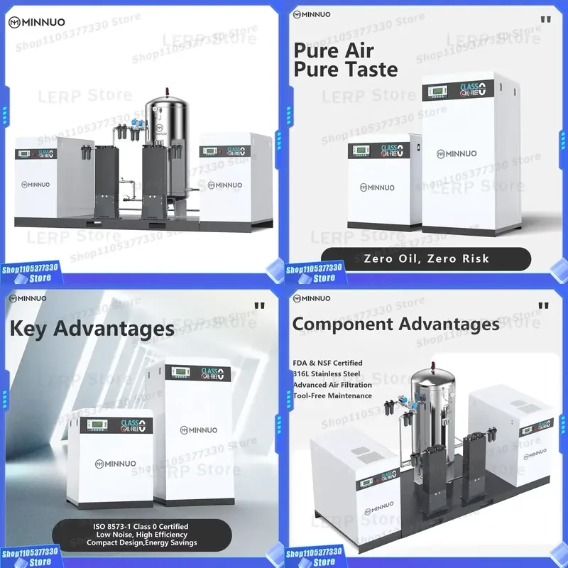 Industrial Grade Oil Free Scroll Air Compressor Pump 7.5KW High Flow for Auto Repair & CNC Tools