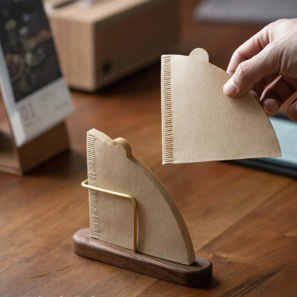 V Shape Wooden Filter Paper Rack Filtering Papers Storage Accessories Coffee Stand Holder Household Tools Barista Coffee To W2Q5