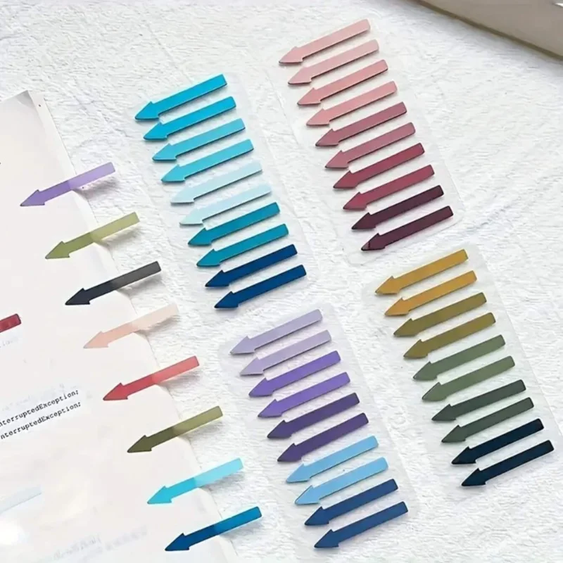 1/12pcs Arrow Colored Sticky Tabs Sticky Notes Mini 200 Sheets per Memo Pad, Gradient Color Arrow Index Stickers Diary A7917