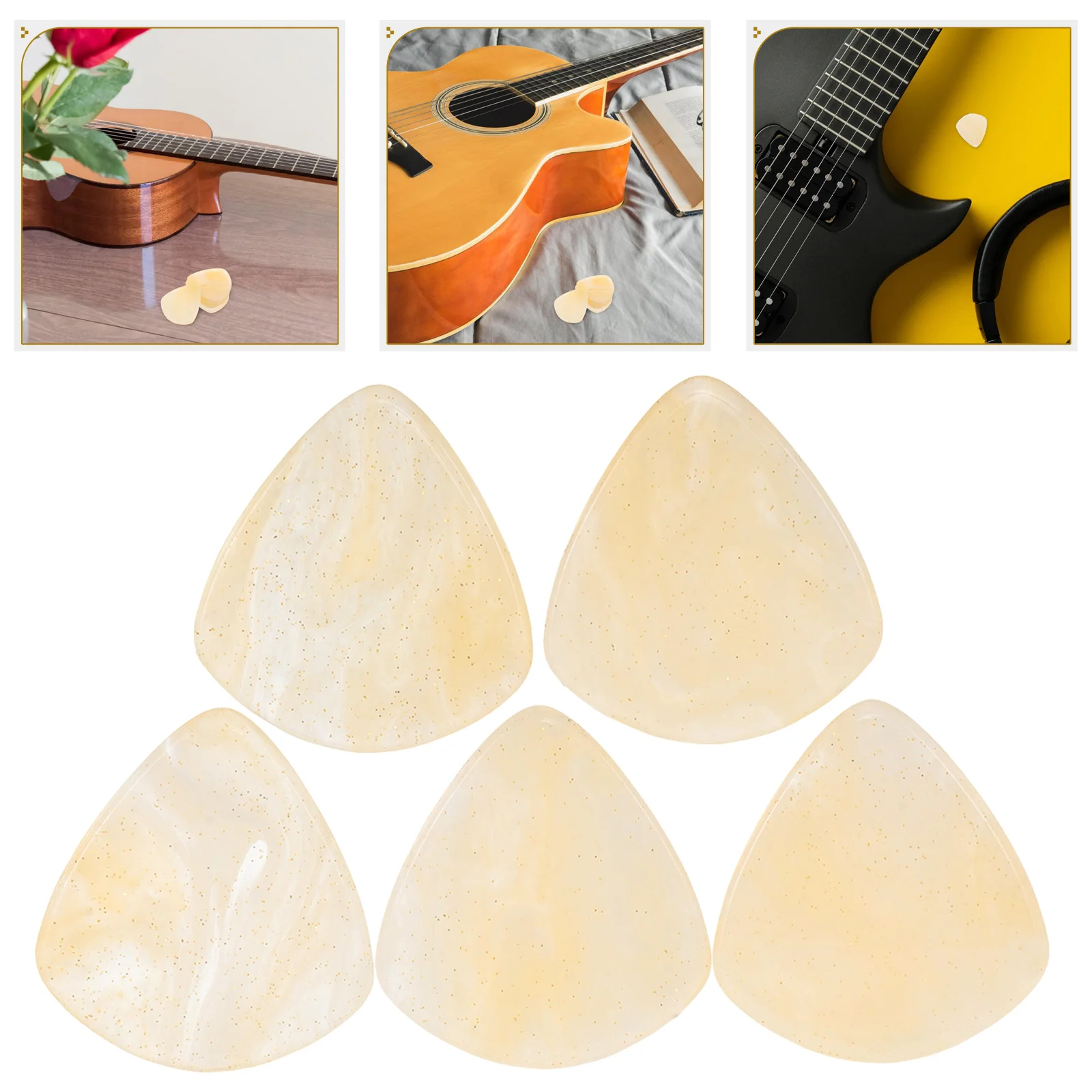 

5 Pcs Resin Guitar Pick Bass Picks Decorative Instrument Accessories Acoustic Plectrums Electric Straw