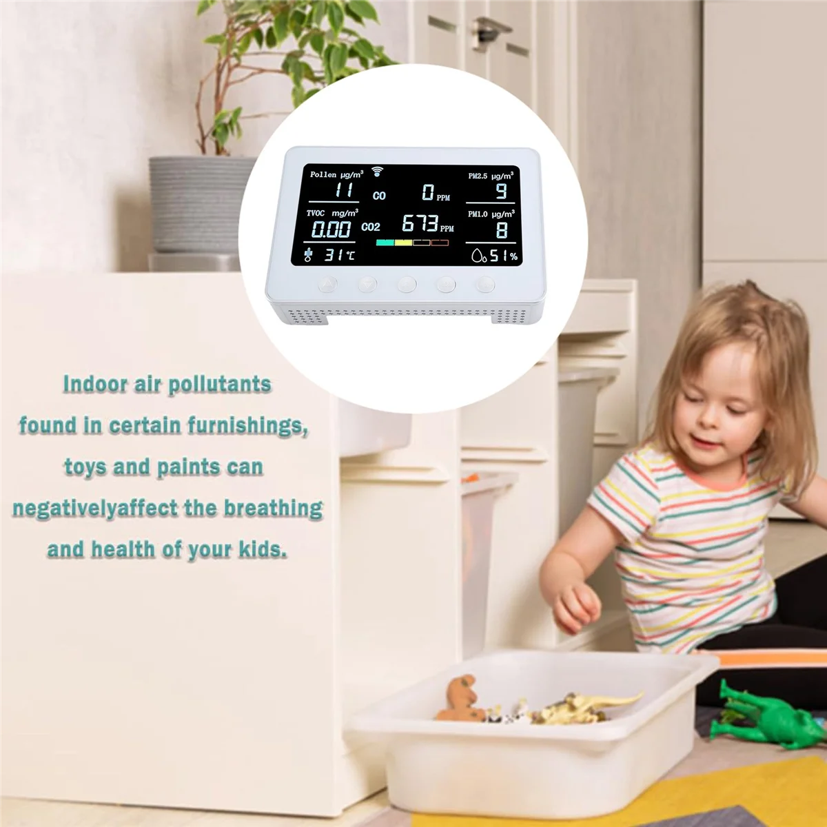 PT02 Plus WiFi Air Quality Monitor Detects Pollen TVOC CO CO2 PM2.5 1.0 Temp RH IoT Controller RS485 Data Logger EU Plug