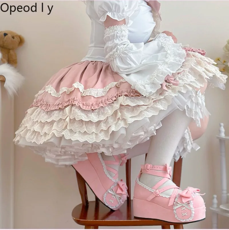 

Милые японские оригинальные туфли Мэри Джейн на платформе с круглым носком в стиле Лолита, универсальные, с перекрестными ремешками, женские, из натуральной кожи