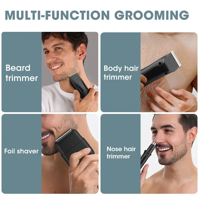 RESUXI 377 4-in-1 Men's Multi Functional Hair Clipper Set  Hair Trimmer Electric Shaver and Beard Trimmer Grooming Tools Set