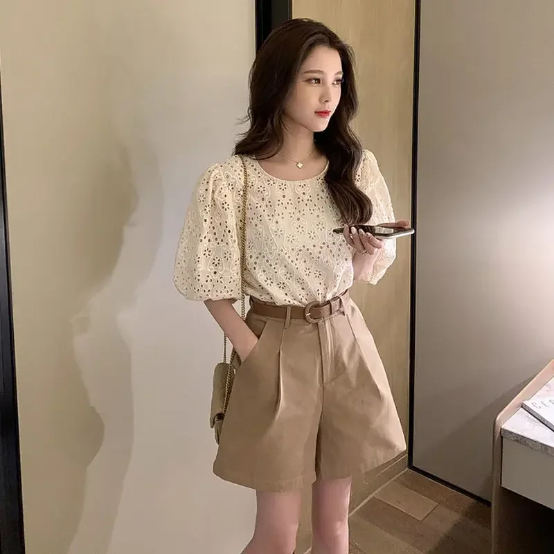 Korean Style Woman Shorts Summer Fashion 2024 New Outfit Casual Complete Two Light Novelties Kit Short Sets for Women 2 Pieces