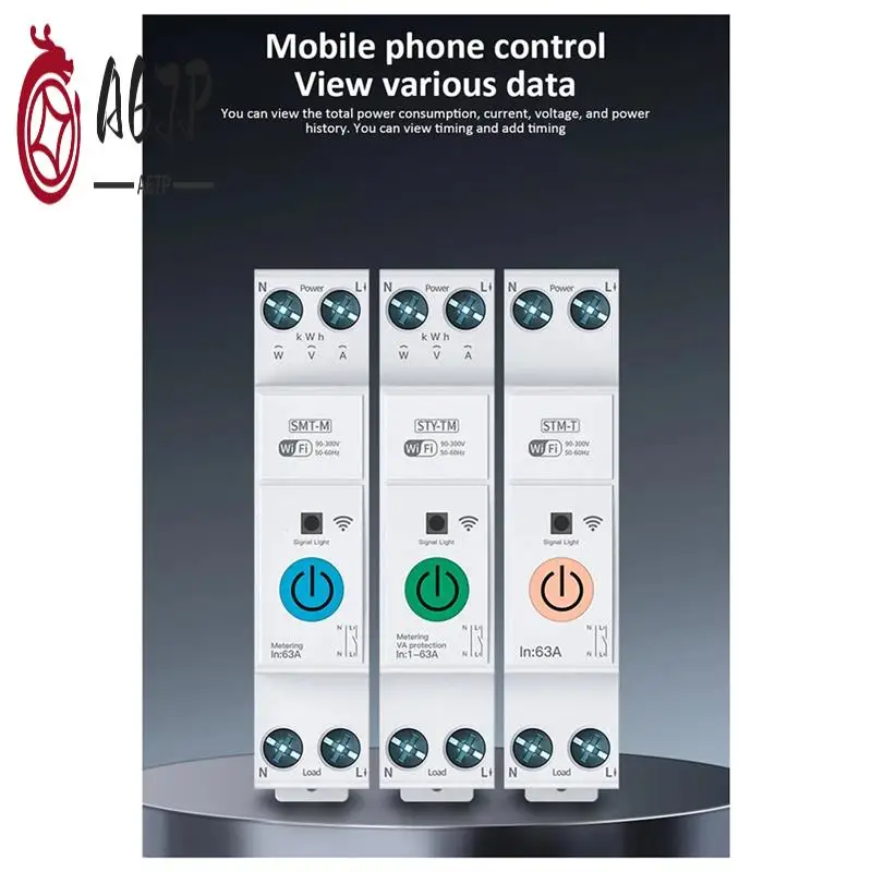 

A67P-Tuya Wifi Smart Circuit Breaker Power Metering Din Rail Remote Control Smart Home Kwh Metering Monitoring Timer Relay