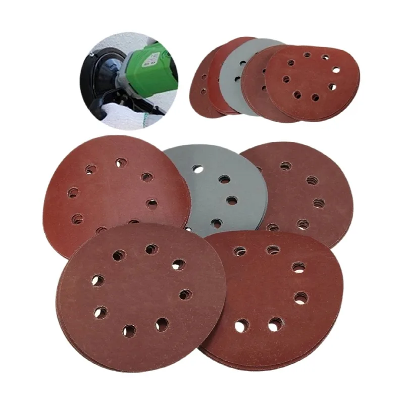 Discos de Lixa Gancho e Loop, Lixa Redonda, Almofadas de Lixadeira para Random Orbital Sanders, 5 ", 8 Buracos, 40-5000 Grit, 36 Unidades