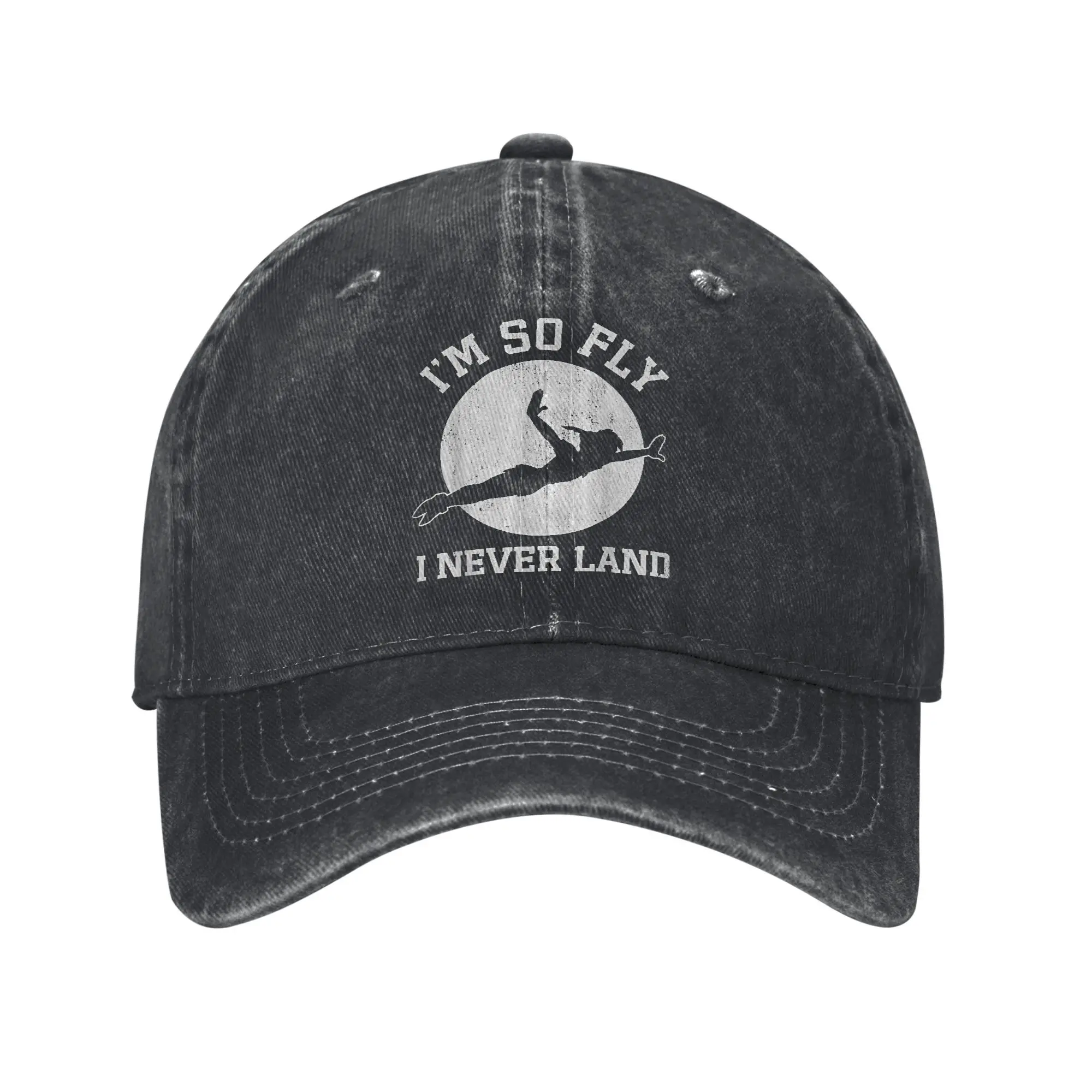 

Peter Pan So Fly Moon Silhouette Unisex Baseball Cap Cartoon Distressed Cotton Caps Hat Outdoor Unstructured Soft Headwear