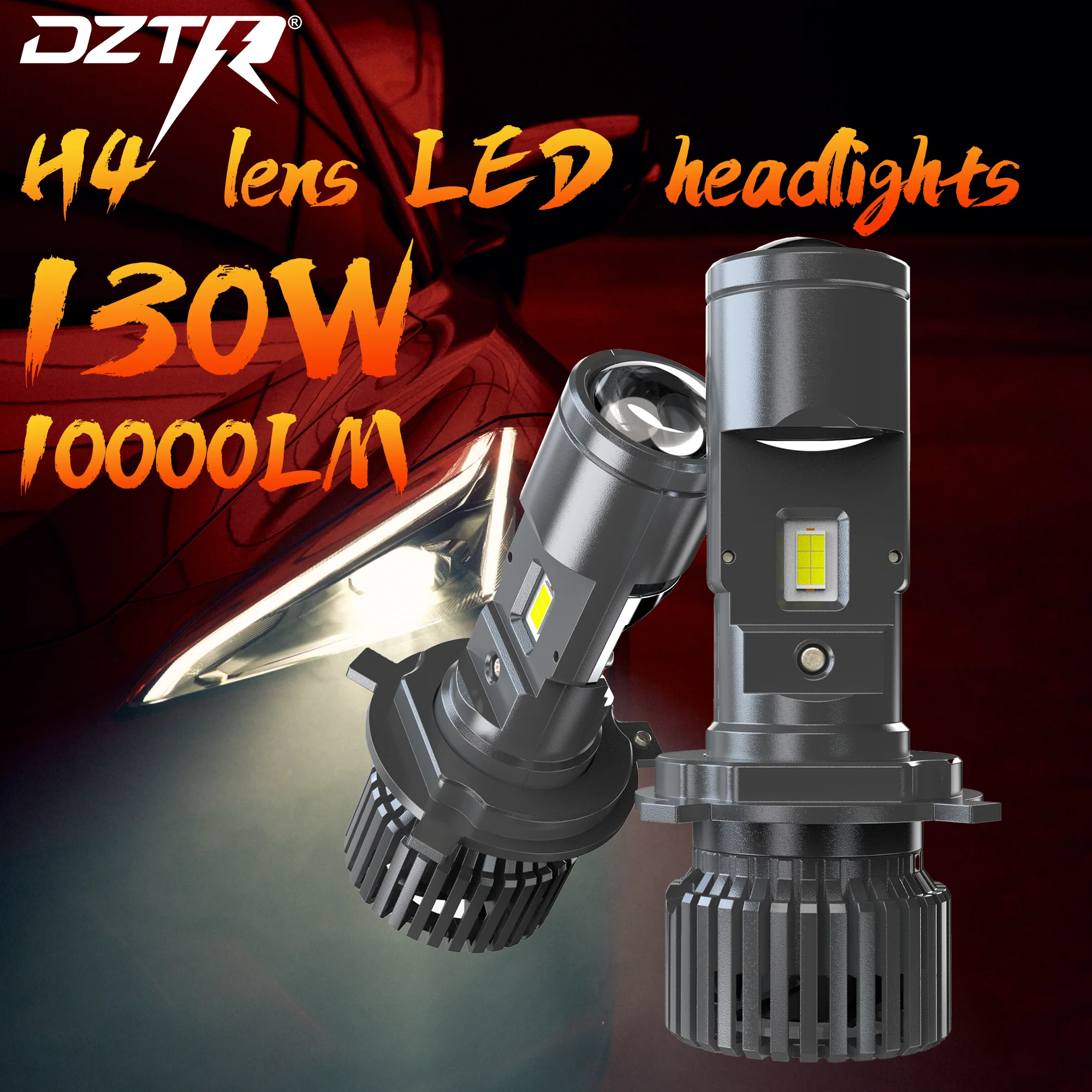 DZTR 2 قطعة H4 جهاز عرض (بروجكتور) ليد سيارة صغيرة المصابيح الأمامية 6000K LED عدسة صغيرة العارض H4 جهاز عرض صغير عدسة كشافات LHD RHD 12v24v