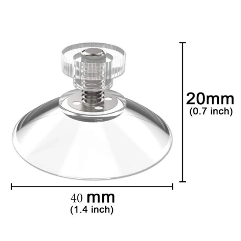 10Pcs Suction Cup Hooks with Screw Nut 40 mm Clear Sucker Pads Strong Adhesive Suction Holder for Car Glass Bathroom Wall Door