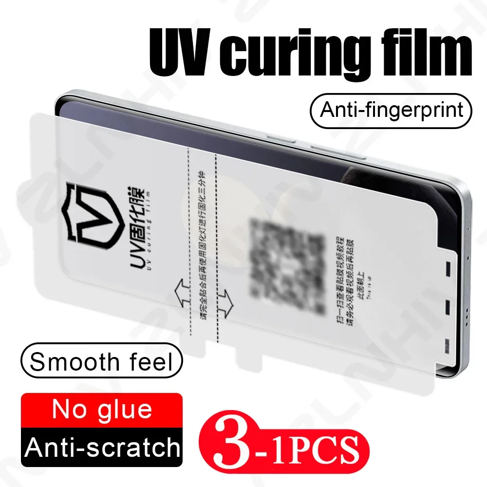 3/2/1Pcs UV light curing film for Oneplus 13 12 11 Not Glass protective film 10 9 8 7 7T Pro phone screen protector Ace 3 2 Pro