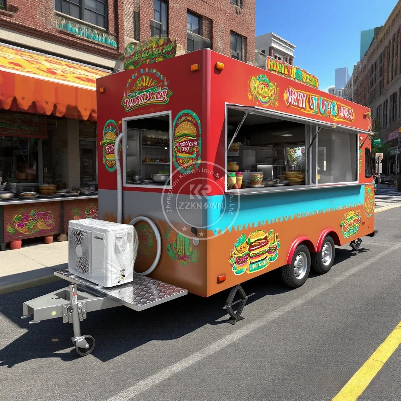 2025 portátil móvel reboque de alimentos fábrica construída barra móvel cozinha boba loja chá estilo reboque caminhão comida