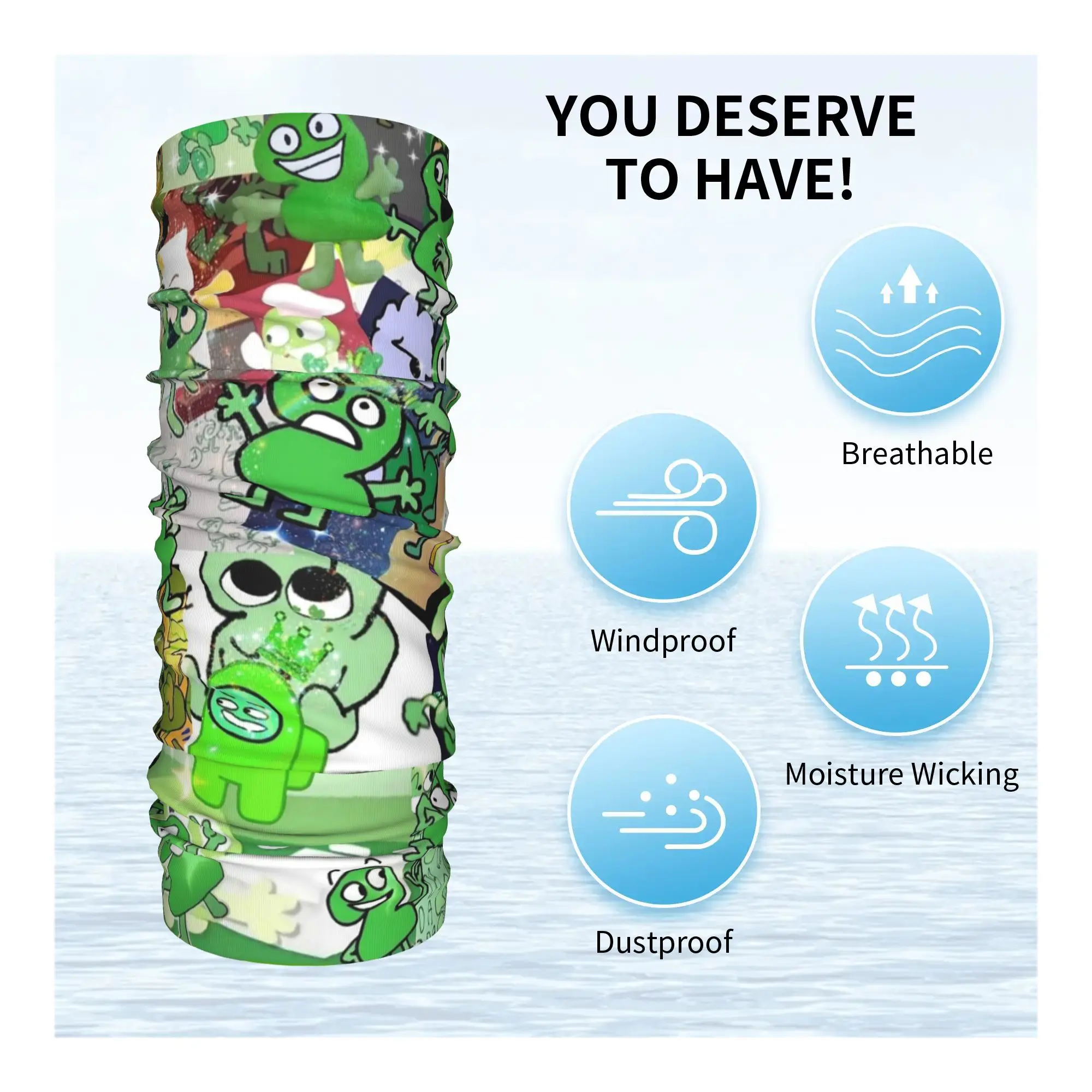 TWO BFDI Bandana Neck Gaiter Printed Wrap Scarf Multifunction Cycling Scarf Hiking Fishing Unisex Adult Winter